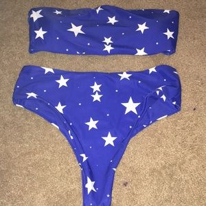 strapless two piece bikini 👙